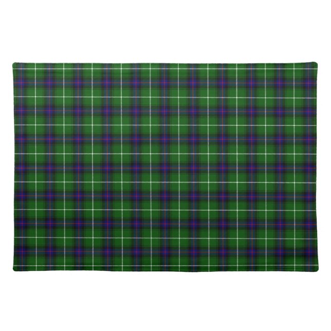 MacDonald tartan green blue plaid Placemat (Front)
