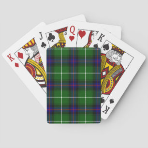 MacDonald tartan green blue plaid Poker Cards
