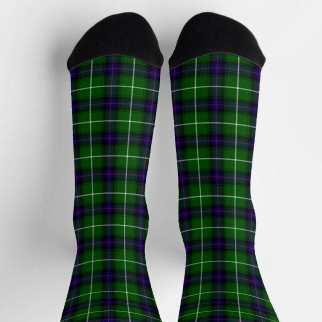MacDonald tartan green blue plaid Socks (Top)