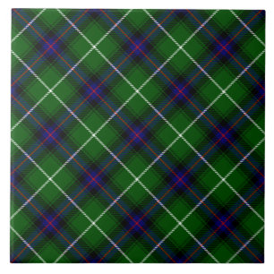 MacDonald tartan green blue plaid Tile