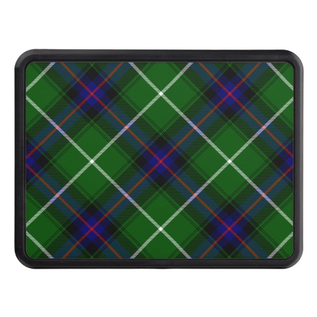 MacDonald tartan green blue plaid Tow Hitch Cover (Front)