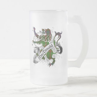 MacDonald Tartan Lion Frosted Glass Beer Mug