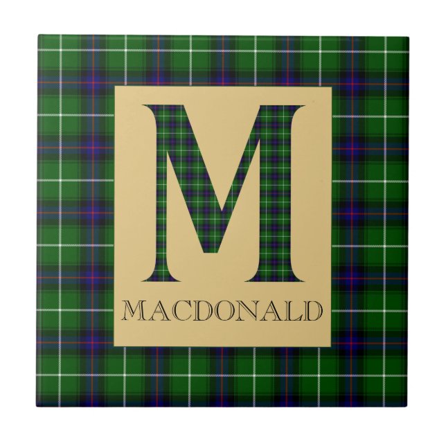 MacDonald Tartan Monogram M  Ceramic Tile (Front)