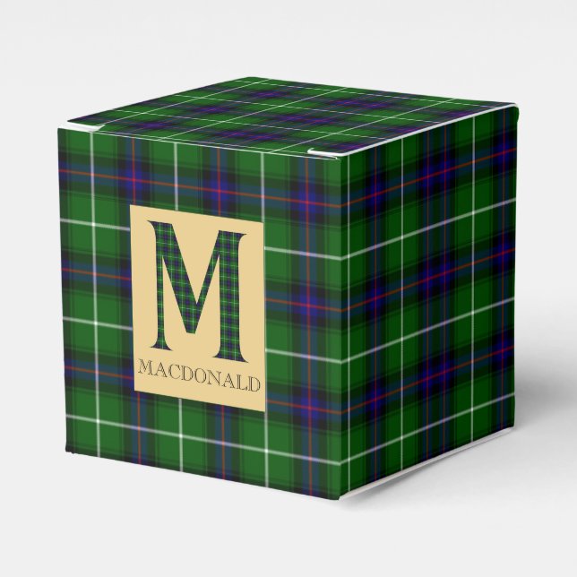 MacDonald Tartan Monogram M   Favor Boxes (Front Side)