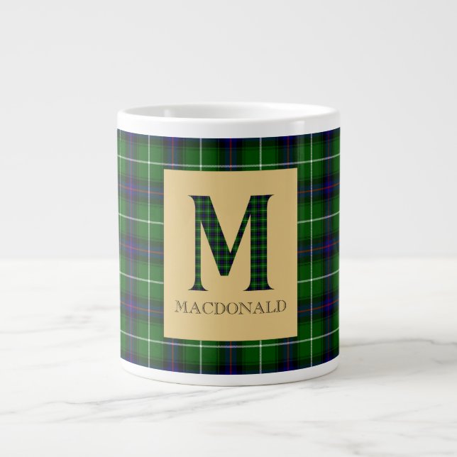 MacDonald Tartan Monogram M  Giant Coffee Mug (Front)