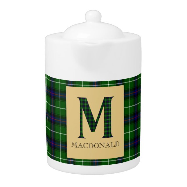 MacDonald Tartan Monogram M  Teapot (Front)