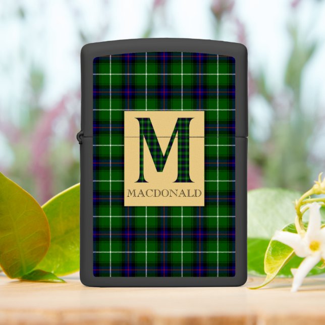 MacDonald Tartan Monogram M  Zippo Lighter (On Table)