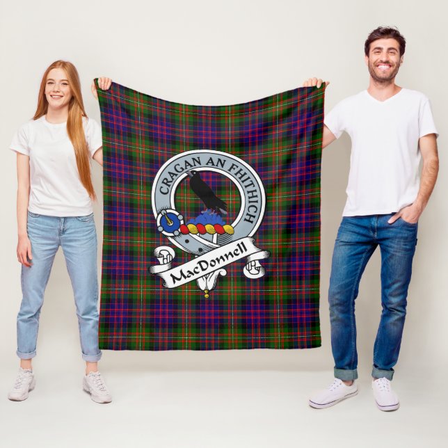 MacDonnell Of Glengarry Modern Clan Badge Tartan P Fleece Blanket (In Situ)
