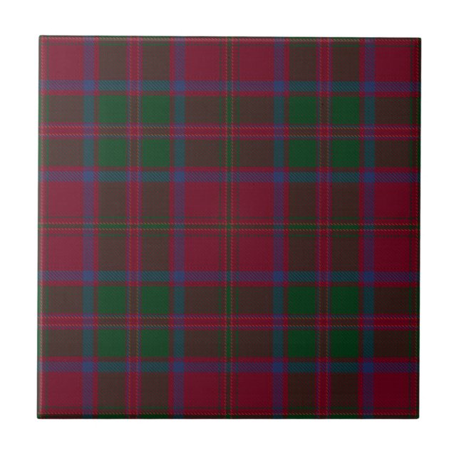 MacDougall Clan Hunting Tartan Plaid Ceramic Tile (Front)