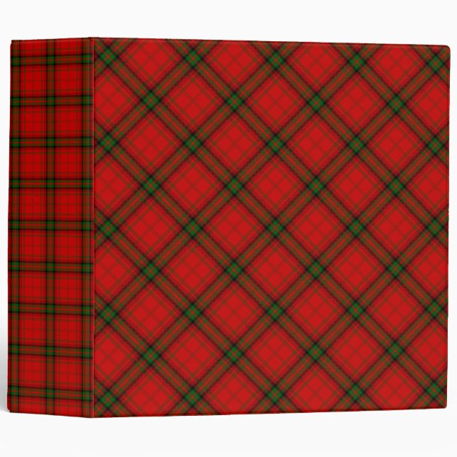 MacDougall tartan red green plaid 3 Ring Binder (Front/Spine)