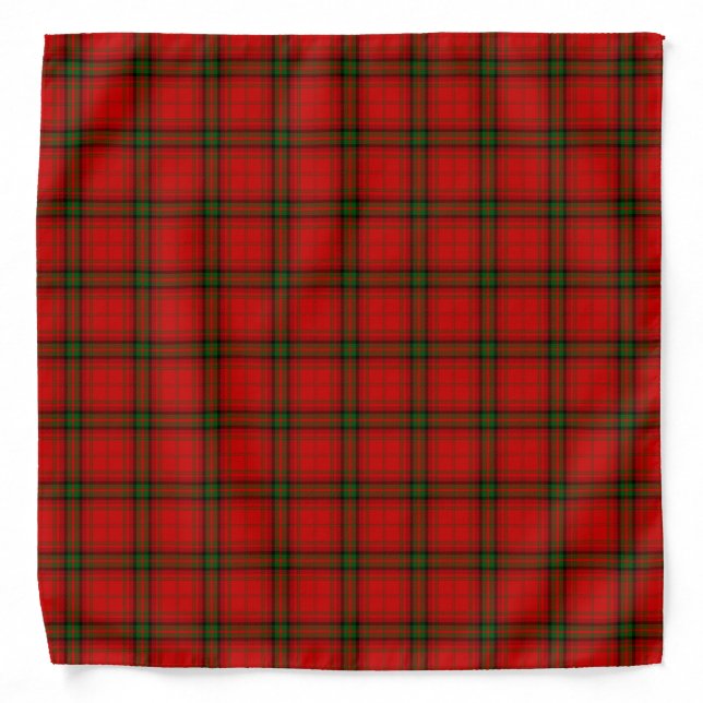 MacDougall tartan red green plaid Bandana (Front)