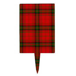 MacDougall tartan red green plaid Cake Topper