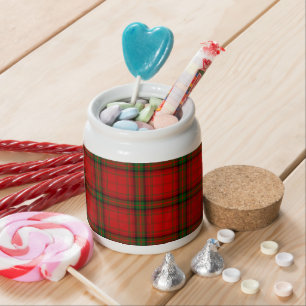 MacDougall tartan red green plaid Candy Jar