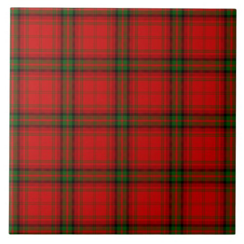 MacDougall tartan red green plaid Ceramic Tile