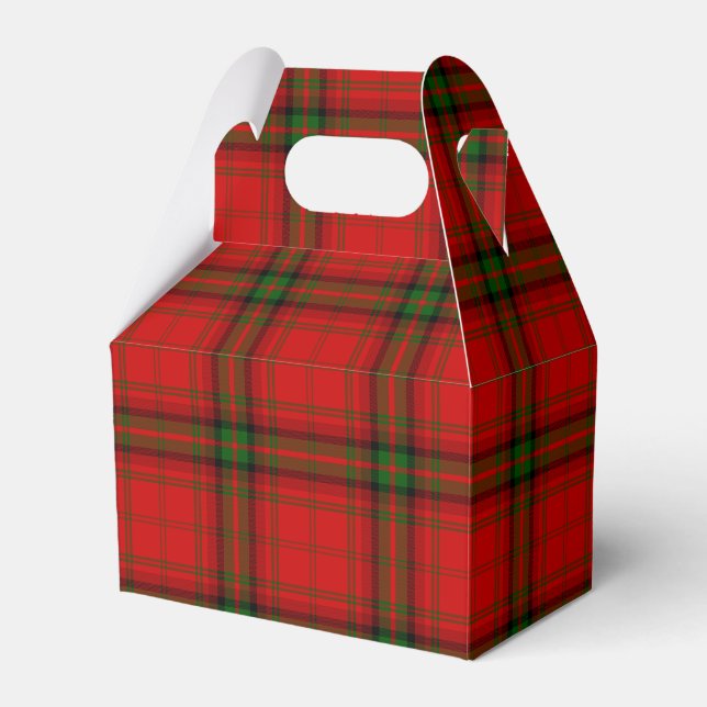 MacDougall tartan red green plaid Favor Boxes (Front Side)