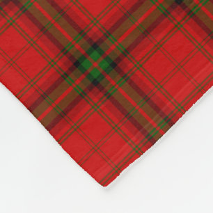 MacDougall tartan red green plaid Fleece Blanket