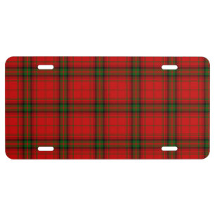 MacDougall tartan red green plaid License Plate