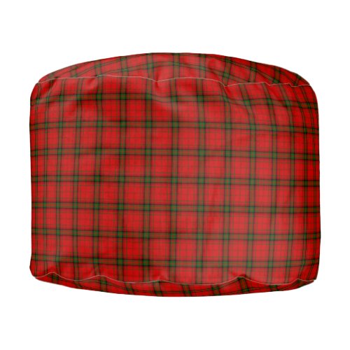 MacDougall tartan red green plaid Pouf