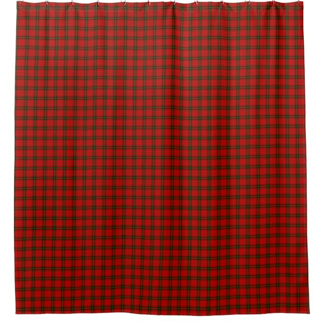 MacDougall tartan red green plaid Shower Curtain (Front)