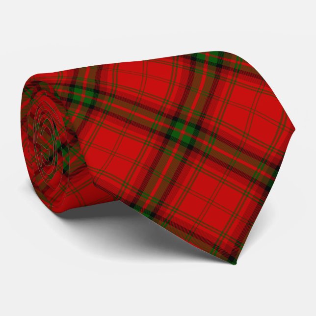 MacDougall tartan red green plaid Tie (Rolled)