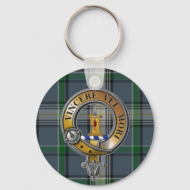 MacDowall Tartan & Badge Keychain (Front)