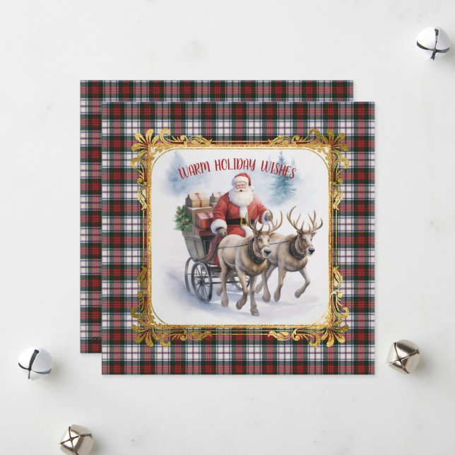 MacDuff Dress Scottish Tartan Christmas  Holiday Card (Front/Back In Situ)