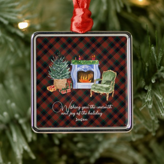 MacDuff Hunting Modern Original Scottish Tartan Metal Ornament (Tree)