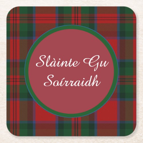 MacDuff Plaid Gaelic Toast Paper Coasters