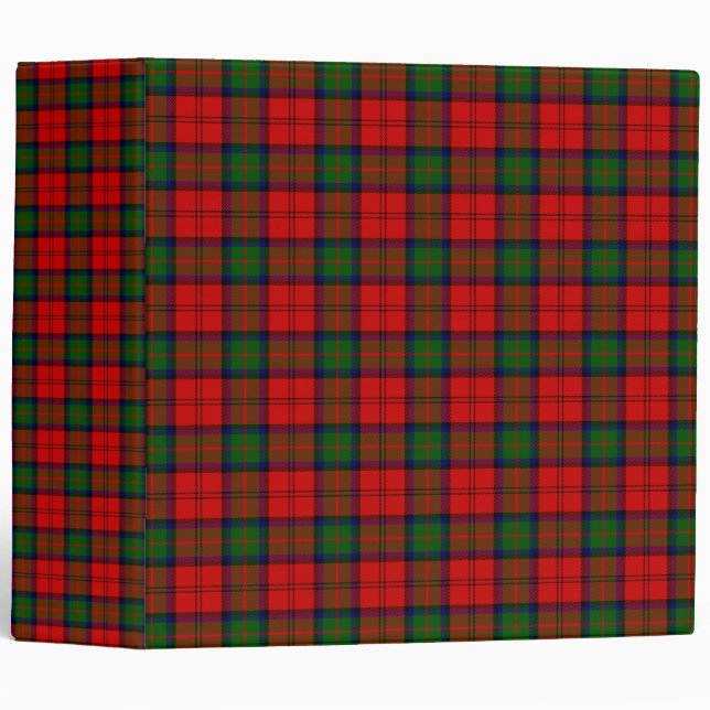 MacDuff tartan red green plaid 3 Ring Binder (Front/Spine)