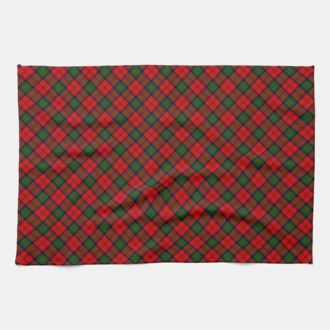MacDuff tartan red green plaid Kitchen Towel (Horizontal)