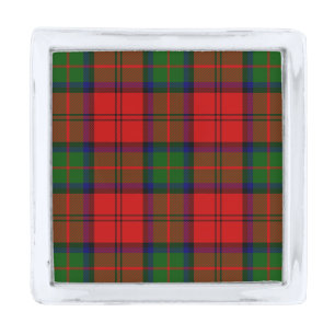 MacDuff tartan red green plaid Silver Finish Lapel Pin