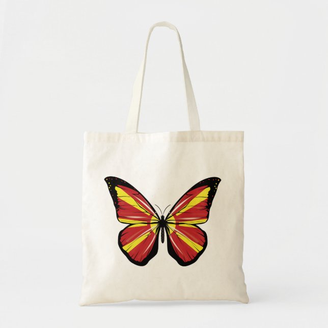 Macedonia Butterfly Flag Tote Bag (Front)