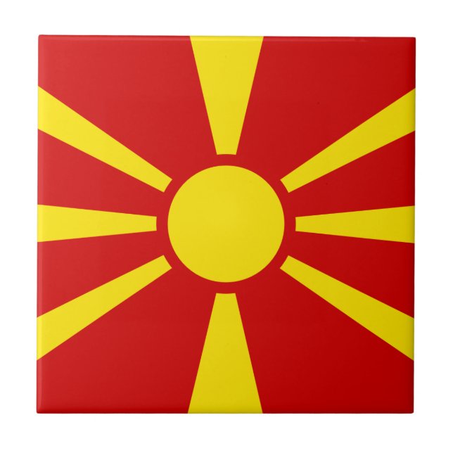 Macedonia Flag Ceramic Tile (Front)