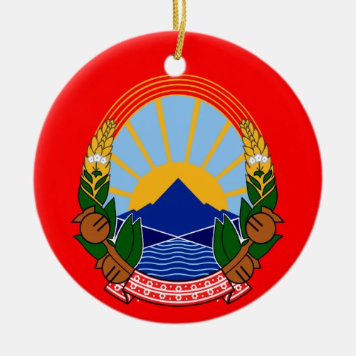 Macedonia Flag Christmas Ornament