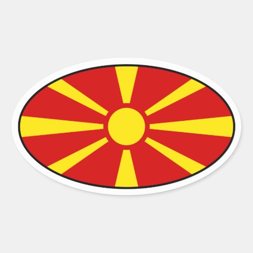 Macedonia Flag Oval Sticker