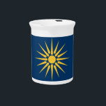 Macedonia Flag Pitcher<br><div class="desc">Add a bold and culturally meaningful accent to your drinkware collection with our exclusive pitcher featuring the flag of Macedonia, the historic province of northern Greece! This elegant pitcher showcases the iconic Vergina Sun—an ancient Hellenic symbol deeply connected to the legacy of Alexander the Great and the proud heritage of...</div>