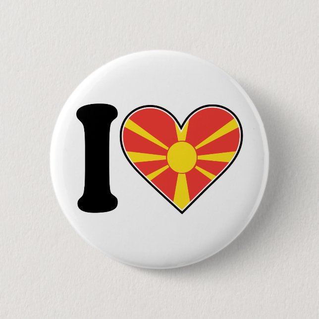 Macedonia Heart Flag Button (Front)