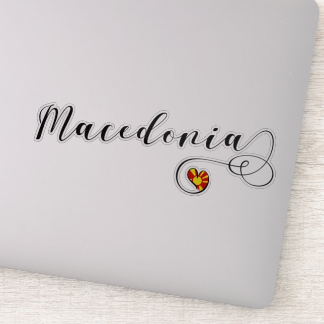 Macedonia Heart Flag Sticker (Detail)