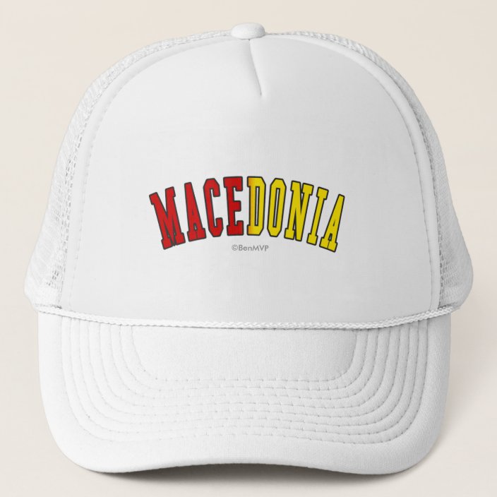 Macedonia in National Flag Colors Hat