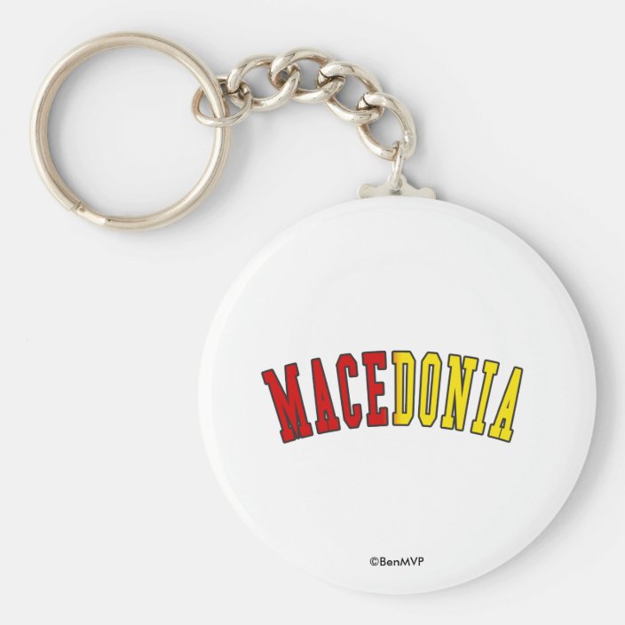 Macedonia in National Flag Colors Keychain