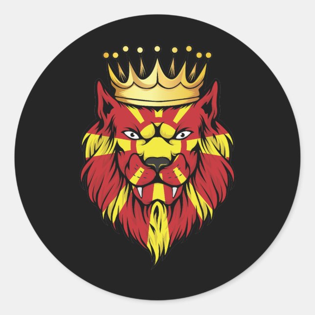 Macedonia  Lion King Flag Classic Round Sticker (Front)