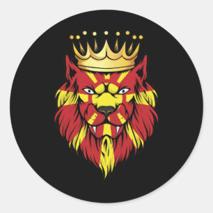 Macedonia Lion King Flag Classic Round Sticker