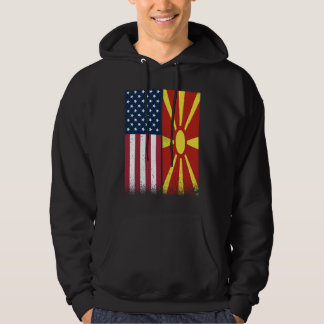 Macedonia  Macedonian American Flags Proud USA Hoodie