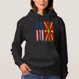 Macedonia  Macedonian American Flags Proud USA Hoodie