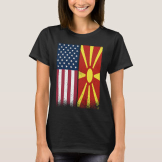 Macedonia  Macedonian American Flags Proud USA T-Shirt