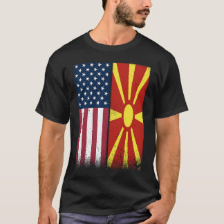 Macedonia  Macedonian American Flags Proud USA T-Shirt