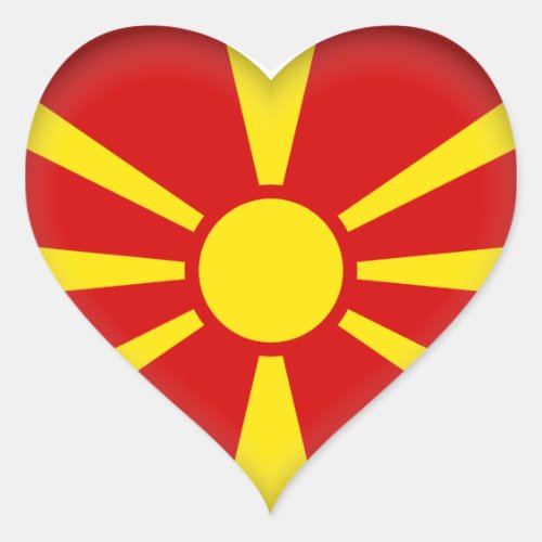 Macedonia Macedonian Flag Heart Sticker