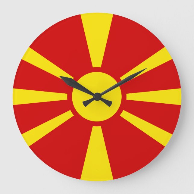 Macedonia (Macedonian) Flag Large Clock (Front)