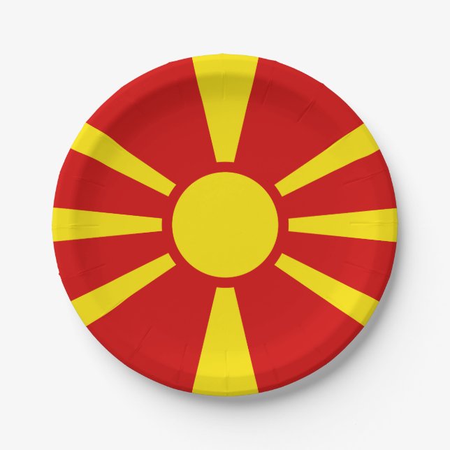 Macedonia (Macedonian) Flag Paper Plates (Front)