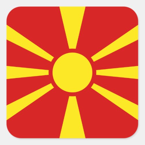 Macedonia Macedonian Flag Square Sticker